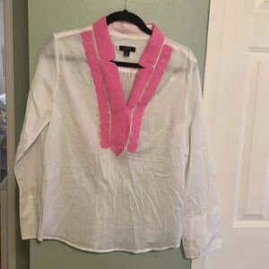 J Crew  Size M Pink and White.